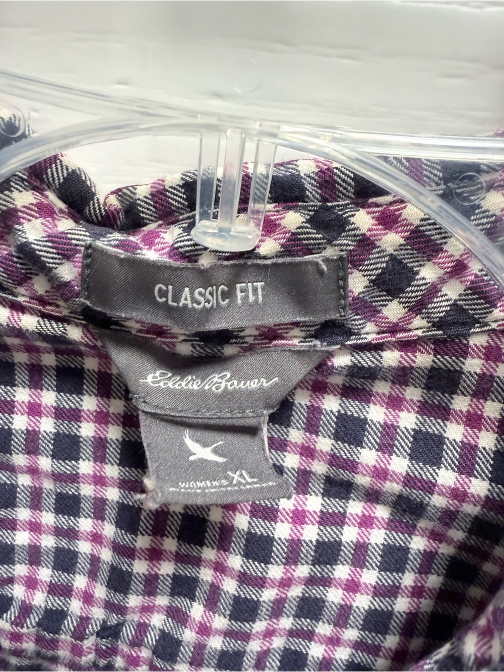 Eddie Bauer Pink and Black Plaid Button-Down Shirt - Picture 2 of 5